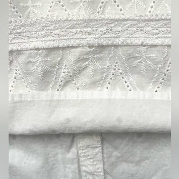 NWOT-DENVER HAYES White Eyelet Lace Tank Top XL Cotton Sleeveless Summer Boho - Picture 8 of 10